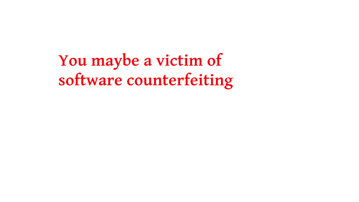 You maybe a victim of software counterfeiting windows 7 in 2020